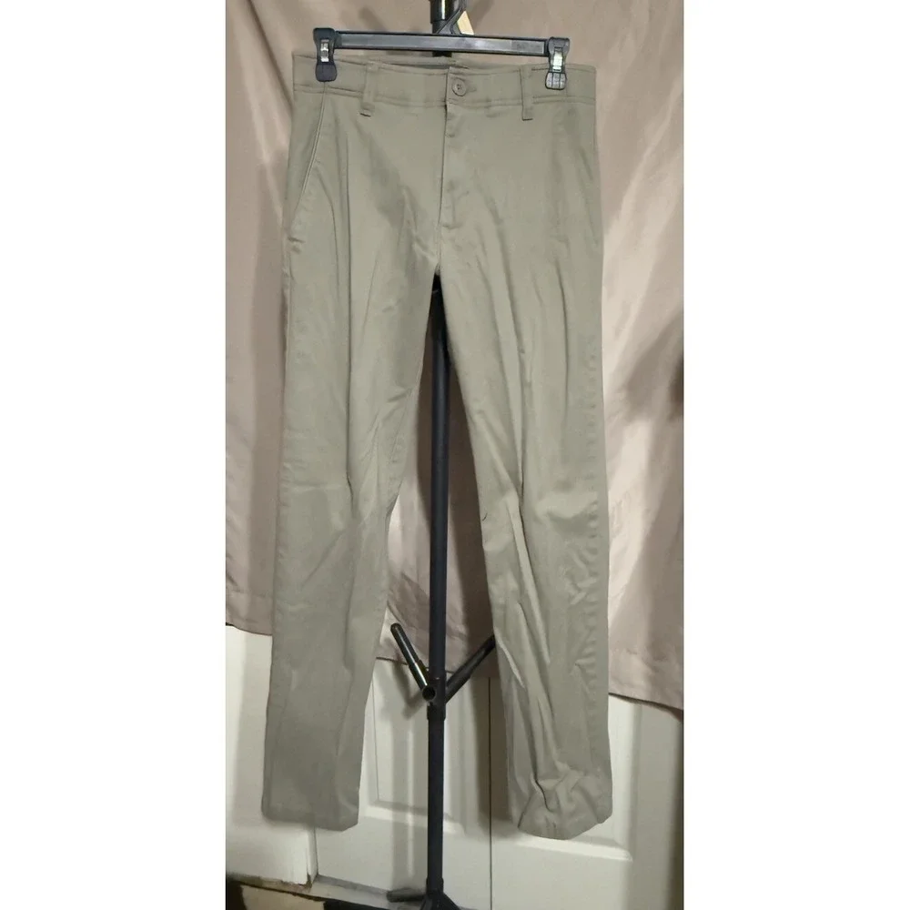 Lee X-Treme Comfort‎ Mens 30x32 Straight Leg Flat Front Pants Tan Khaki